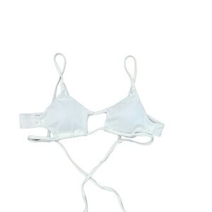 White ribbed bikini top